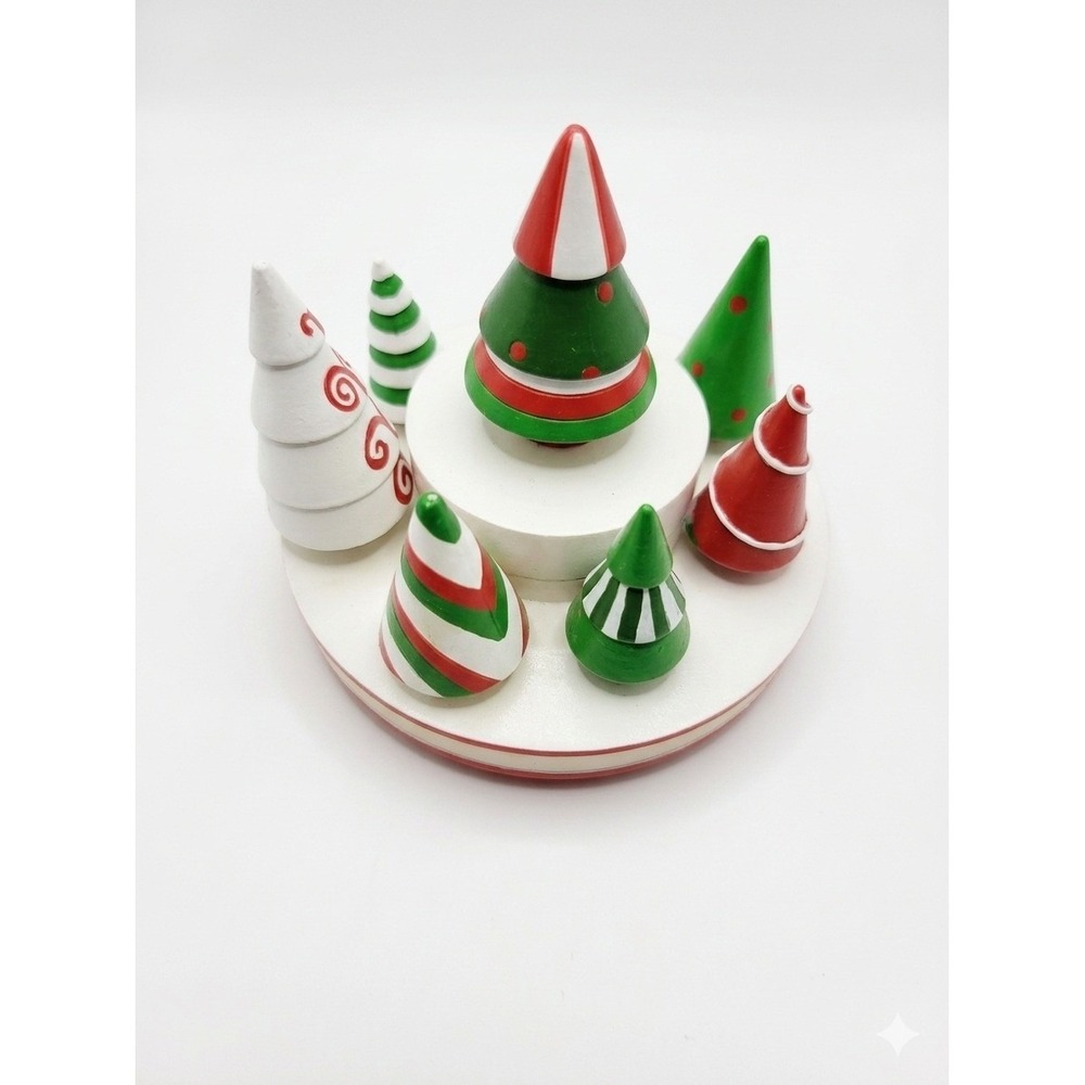 Our America Christmas Tree‎ Candle Capper Jar Topper Stay-On-Tops Rare Ceramic